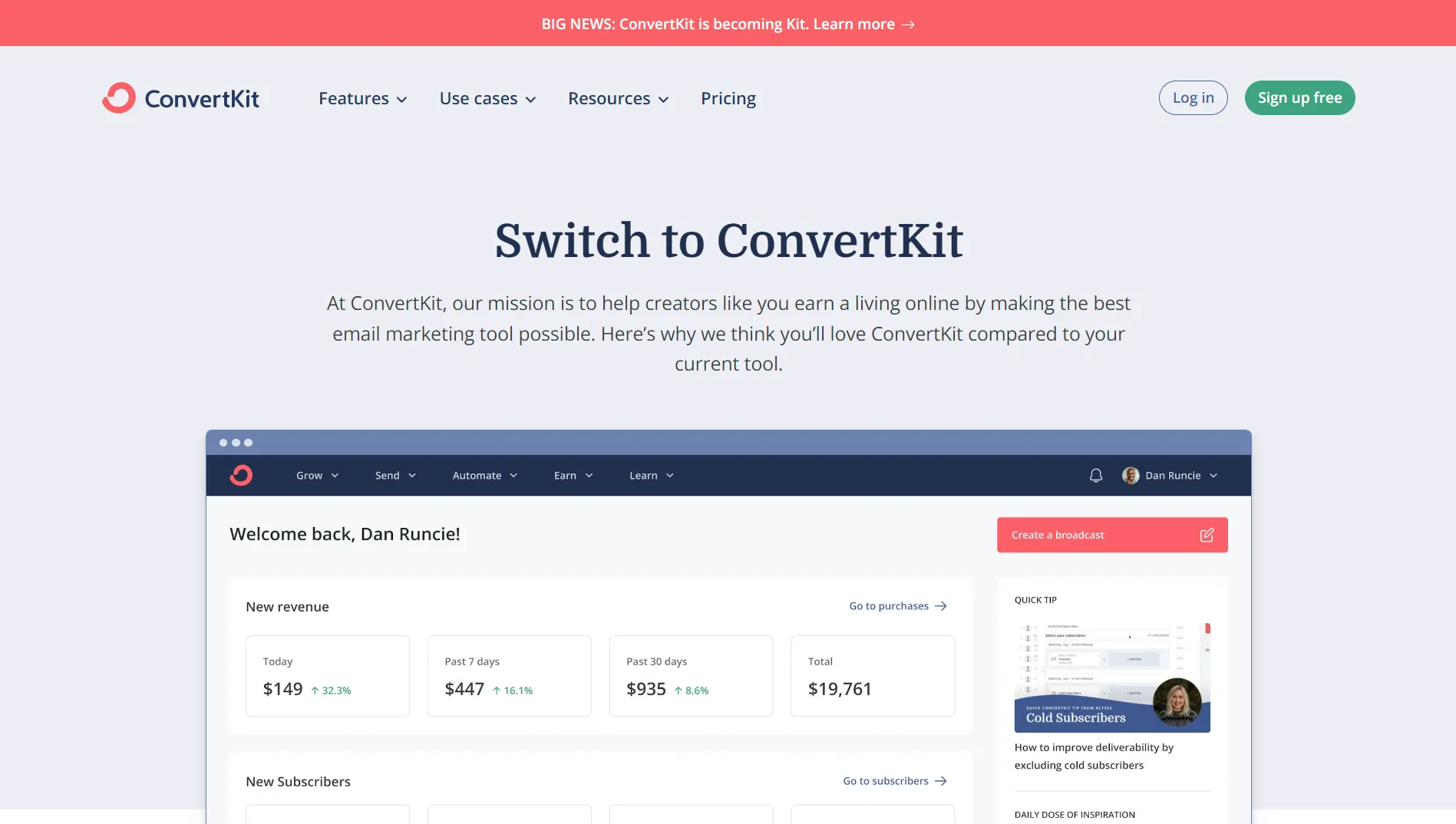 ConvertKit website