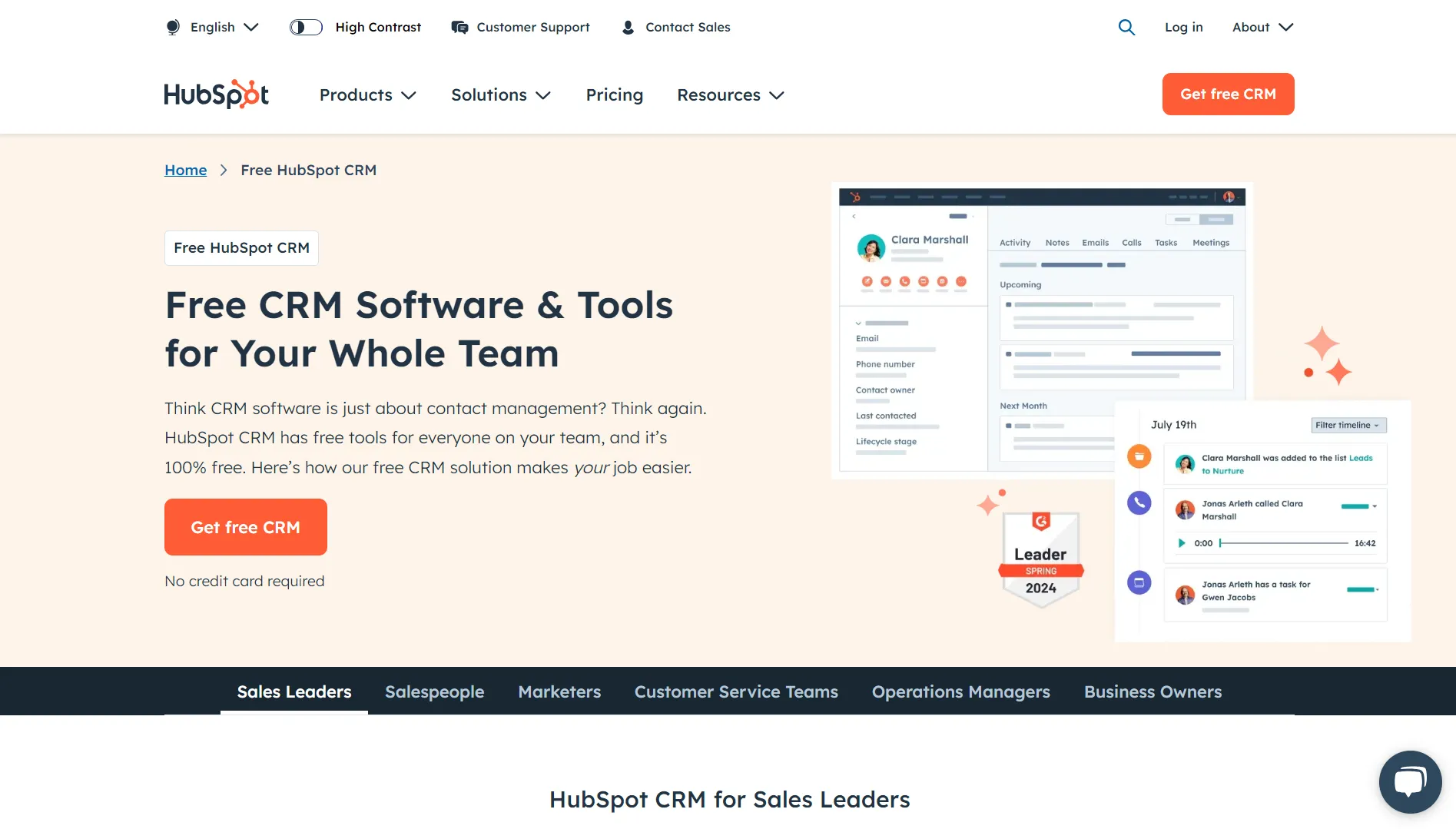 HubSpot website